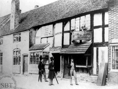 Shakespeare's Birthplace as it was when purchased by public subscription in 
  1847