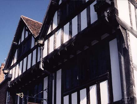 The house known as New Place was Shakespeare's family home from 1597, where 
  he lived when not in London and where he died in 1616. 