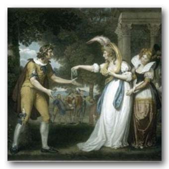 John Downman (after) English, 1750 - 1824.
Shakespeare - As You Like It. - Act I, Scene II., 18th - 19th century.