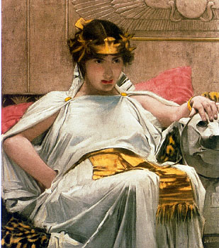 Where's my serpent of old Nile? For so he calls me
Antony and Cleopatra, Act I, Scene v.Waterhouse's Cleopatra was shown in 1888 in an exhibition of twenty-one paintings
sponsored by the newspaper Graphic.