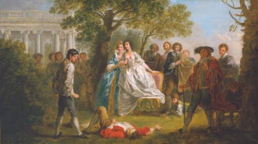Hayman, Francis 1708-1776 
British
The Wrestling Scene from `As You Like It' circa 1740-2
Oil on canvas 
support: 527 x 921 mm
painting
Purchased 1953
