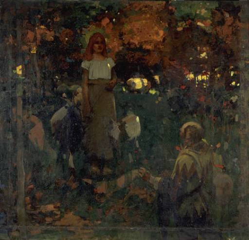 Melville, Arthur 1855-1904 
British
Audrey and her Goats 1883-9
Oil on canvas 
support: 2045 x 2134 mm
painting
Presented by W. Graham Robertson 1925