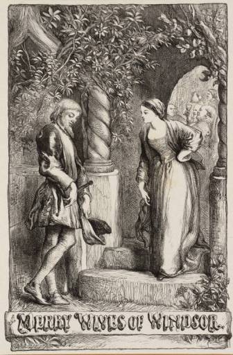 Gilbert, Sir John 1817-1897 
British
The Merry Wives of Windsor, engraved by the Dalziel Brothers published 1858-60
Relief print on paper 
image: 190 x 127 mm
on paper, print
Presented by Gilbert Dalziel 1924